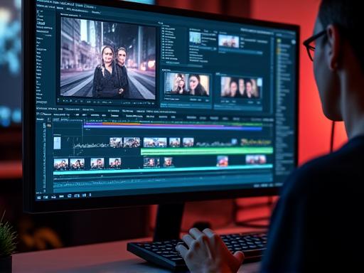 Schermata di un software di editing video professionale