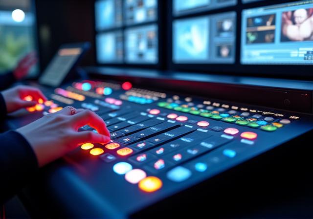 Blackmagic ATEM switcher in use